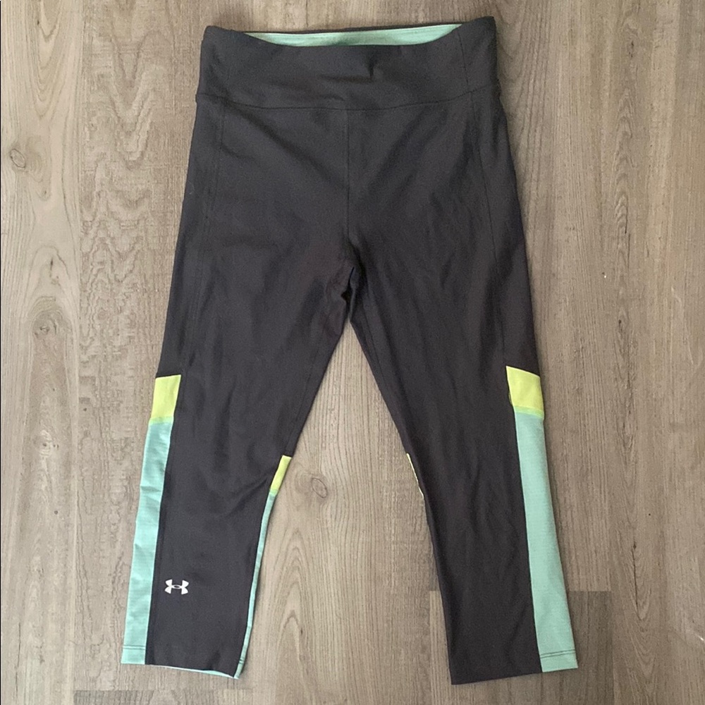 Under Armour Black and Green Leggings